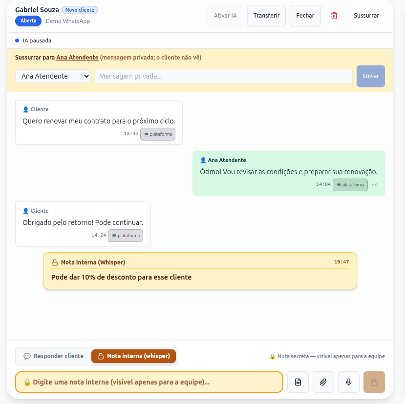 Sussurros e Notas Internas